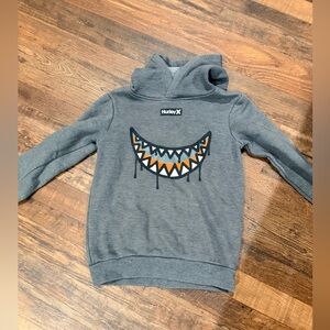 Hurley Kids Charcoal Hoodie with Vibrant Orange Design